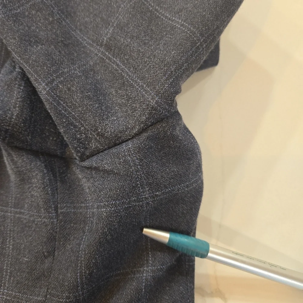 Nautica Mens Silk Wool Plaid Blazer Sports Coat Blue Gray Size 46